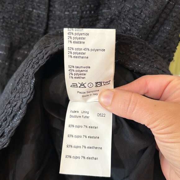 Piazza Sempione Lace Textured Midi Skirt Black Sz 42 - Picture 8 of 9